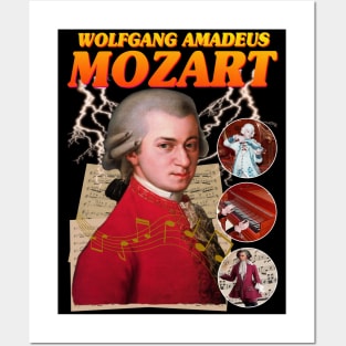 MOZART RAP TEE Wolfgang Amadeus Mozart Cool Vintage Retro 90's Graphic Classical Composer Band T-Shirt Posters and Art